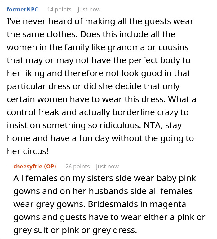 Family Drama Ensues As This Woman Decides Not To Attend Her Sister’s Wedding, Not Willing To Comply With The Strict Dress Code She Dislikes