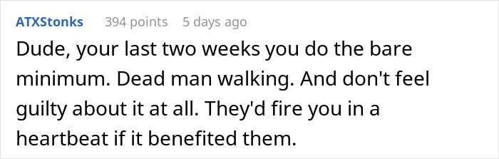 “Everything Is Urgent And Panicked”: Man Puts In 2-Week Notice, Toxic Management Puts Months Of Work On His Desk Instead