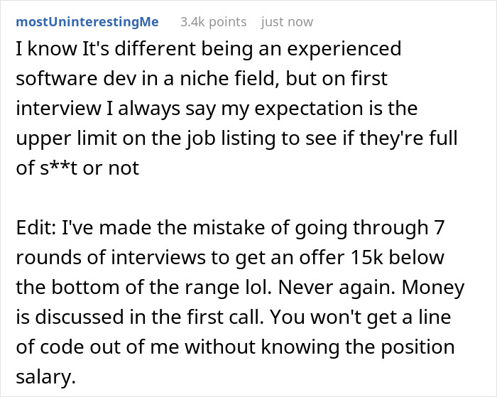 Man Submits A Job Application And Requests $100K As Per The Job Description, That Shocks The Interview Manager