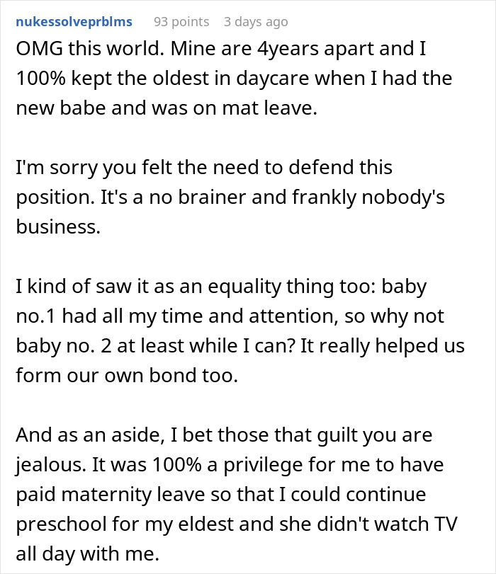 "I Don't Feel Guilty About It": Mom Is Expected To Pull Toddler Out Of Daycare While On Maternity Leave, But She's Having None Of It