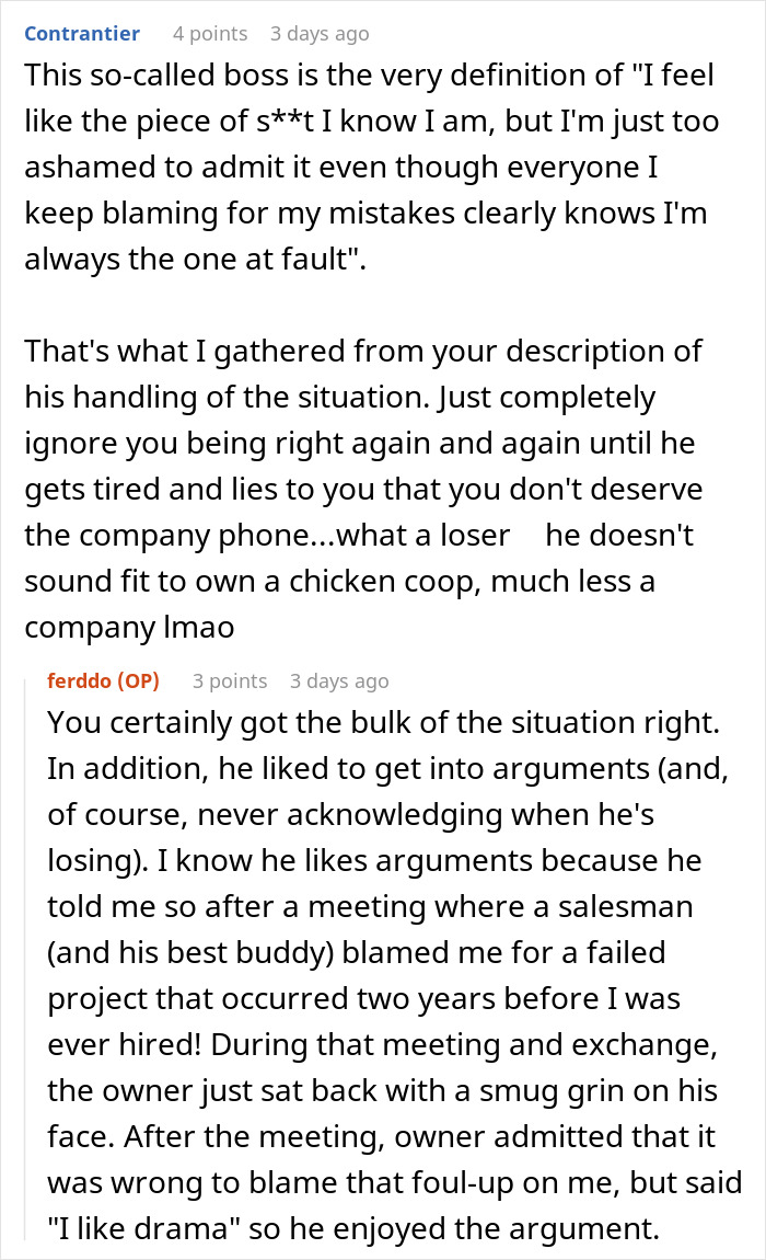 Boss Confiscates Employee’s Company Cell Phone Because He Doesn’t ‘Deserve’ It, Gets Angry When His Employee Ignores His Calls Boss Confiscates Employee’s Company Cell Phone Because He Doesn’t ‘Deserve’ It, Gets Angry When His Employee Ignores His Calls