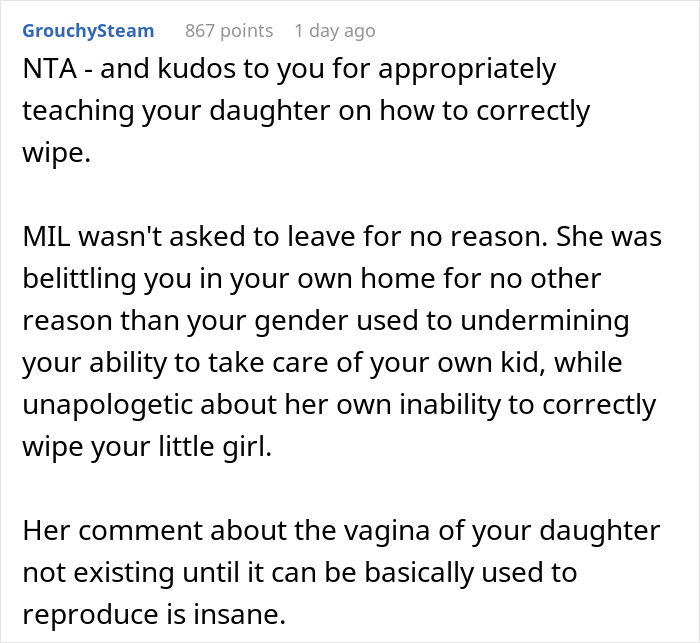 Guy Asks If He’s A Jerk For Getting In A Fight With His MIL About His Daughter Having “Real” Private Parts Guy Asks If He’s A Jerk For Getting In A Fight With His MIL About His Daughter Having “Real” Private Parts