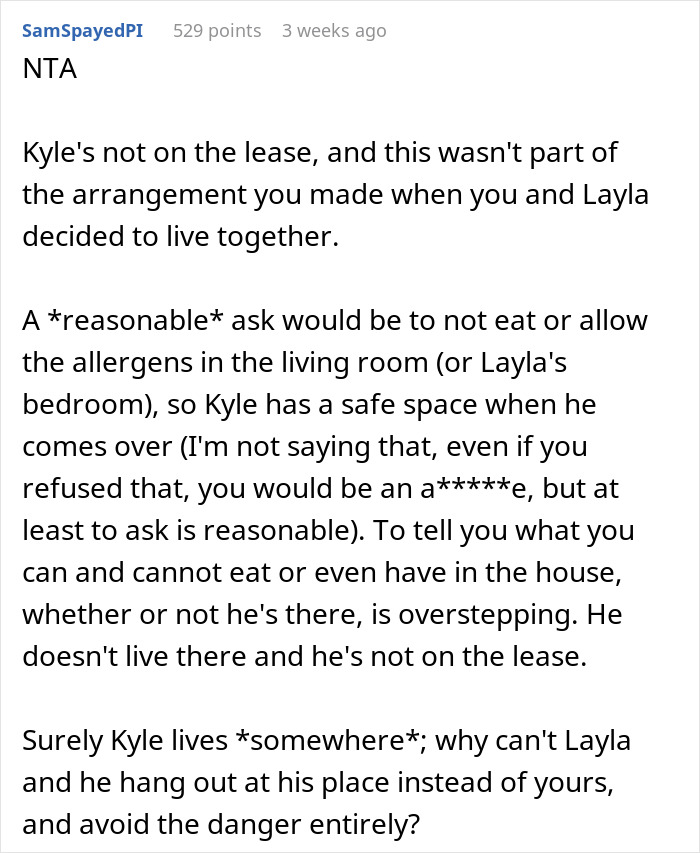 "Am I A Jerk For Telling My Roommate That I Don’t Give A [Damn] About Her Boyfriend's Allergies?"