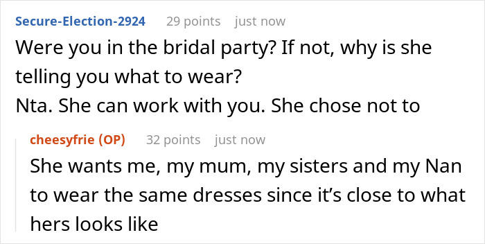 Family Drama Ensues As This Woman Decides Not To Attend Her Sister’s Wedding, Not Willing To Comply With The Strict Dress Code She Dislikes Family Drama Ensues As This Woman Decides Not To Attend Her Sister’s Wedding, Not Willing To Comply With The Strict Dress Code She Dislikes