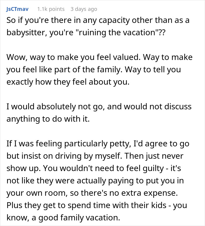 Family Tries Guilt-Tripping A Guy Into Babysitting His 3 Nephews On Vacation, He Refuses And Drama Ensues Family Tries Guilt-Tripping A Guy Into Babysitting His 3 Nephews On Vacation, He Refuses And Drama Ensues
