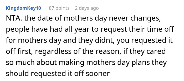 "I Honestly Don't Really Care": Person Refuses To Give Up Their Day Off To Play A Video Game