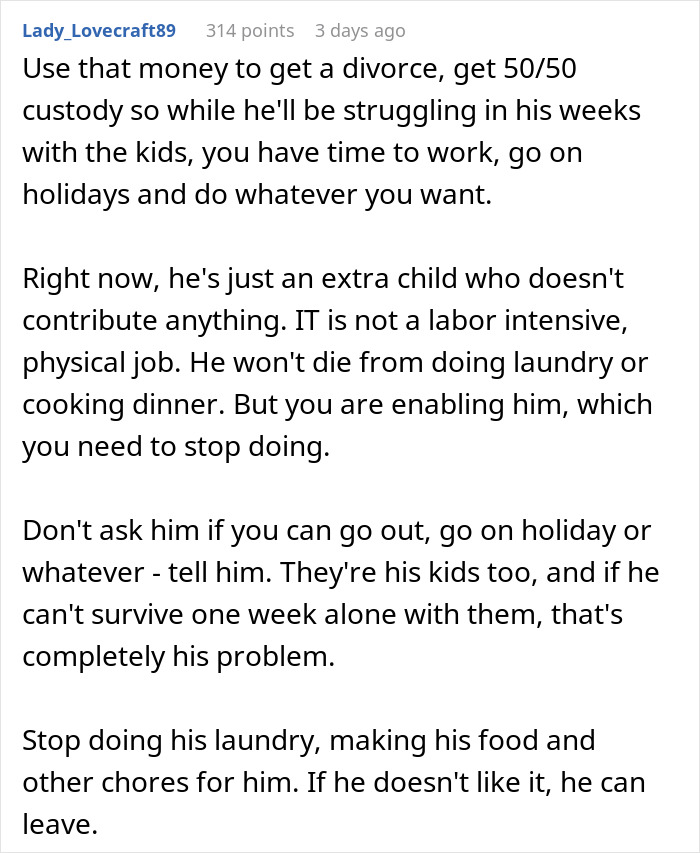 Husband Doesn't Want His Wife To Go On A Birthday Vacation Alone, Calls Her "Selfish" For Wanting Him To Stay With The Kids Husband Doesn't Want His Wife To Go On A Birthday Vacation Alone, Calls Her "Selfish" For Wanting Him To Stay With The Kids