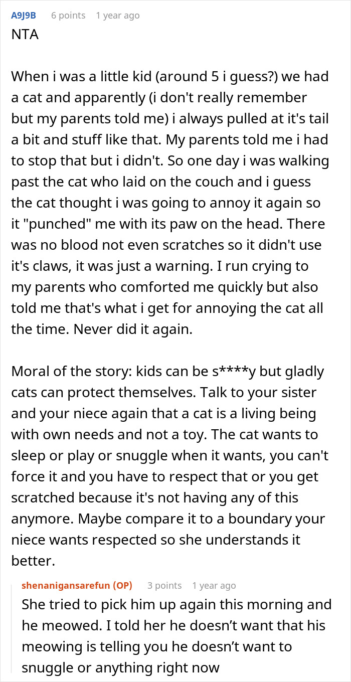 Aunt Tells 9-Year-Old She Deserves To Be Scratched For The Way She Treated Her Pet Aunt Tells 9-Year-Old She Deserves To Be Scratched For The Way She Treated Her Pet