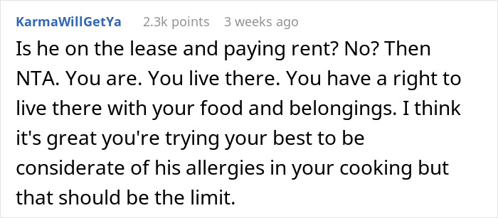 "Am I A Jerk For Telling My Roommate That I Don’t Give A [Damn] About Her Boyfriend's Allergies?"