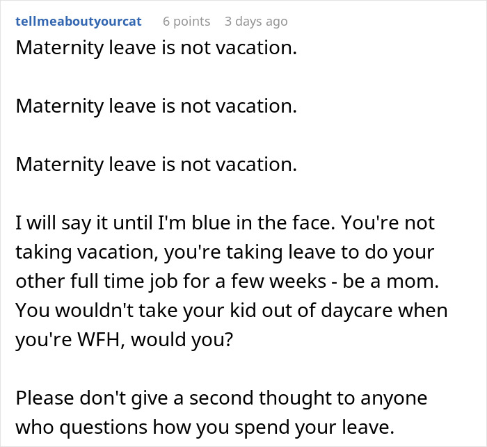 "I Don't Feel Guilty About It": Mom Is Expected To Pull Toddler Out Of Daycare While On Maternity Leave, But She's Having None Of It "I Don't Feel Guilty About It": Mom Is Expected To Pull Toddler Out Of Daycare While On Maternity Leave, But She's Having None Of It
