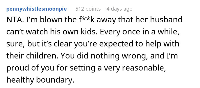 Woman Tells Sister Her Husband Needs To Step Up With His Parenting Since She Won't Be Watching Their Kids Anymore, She Finds It Outrageous Woman Tells Sister Her Husband Needs To Step Up With His Parenting Since She Won't Be Watching Their Kids Anymore, She Finds It Outrageous