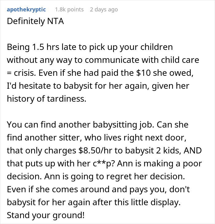 Mom Refuses To Pay Babysitter An Extra $10 For 'Crisis Pay', So He Refuses To Babysit