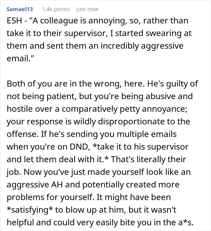 “‘Do Not Disturb’ Means Leave Me Alone”: Employee Sends Out An Angry Email To Colleague Who Keeps Contacting Them Even When Unavailable “‘Do Not Disturb’ Means Leave Me Alone”: Employee Sends Out An Angry Email To Colleague Who Keeps Contacting Them Even When Unavailable