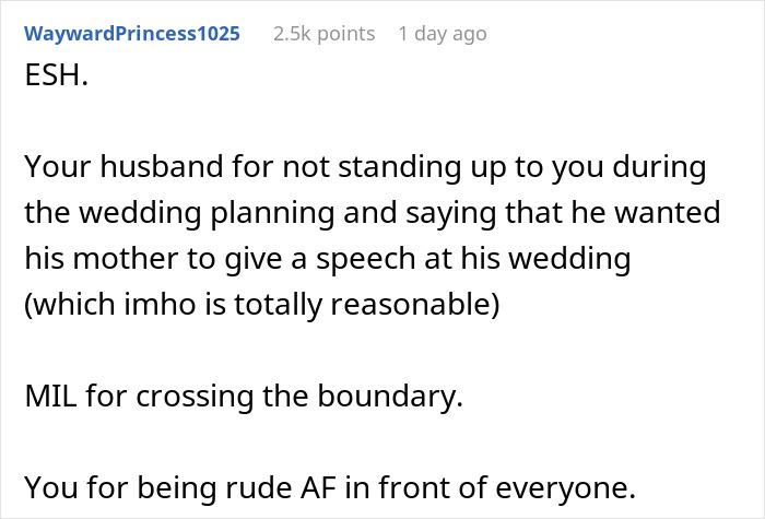 Bride Furious With MIL For Going Against The ‘No Speech’ Rule At Wedding And Ignores Her, Drama Ensues Bride Furious With MIL For Going Against The ‘No Speech’ Rule At Wedding And Ignores Her, Drama Ensues