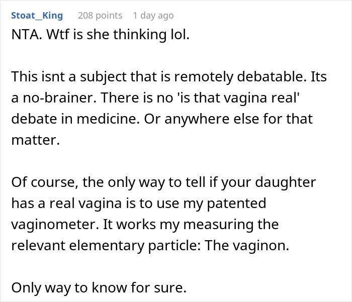 Guy Asks If He’s A Jerk For Getting In A Fight With His MIL About His Daughter Having “Real” Private Parts Guy Asks If He’s A Jerk For Getting In A Fight With His MIL About His Daughter Having “Real” Private Parts