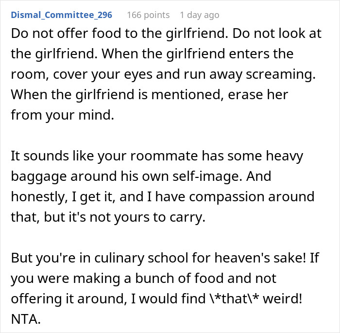 Man Wonders If He’s A Jerk For Offering Roommate And His GF Home-Cooked Food Man Wonders If He’s A Jerk For Offering Roommate And His GF Home-Cooked Food