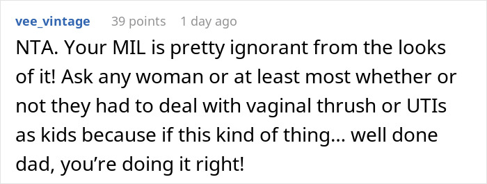 Guy Asks If He’s A Jerk For Getting In A Fight With His MIL About His Daughter Having “Real” Private Parts Guy Asks If He’s A Jerk For Getting In A Fight With His MIL About His Daughter Having “Real” Private Parts