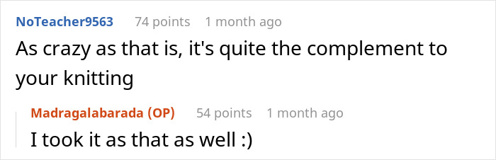 Random Hotel Guest Knits Shawl In The Lobby, A Bride Enters And Demands It As A Wedding Present Random Hotel Guest Knits Shawl In The Lobby, A Bride Enters And Demands It As A Wedding Present