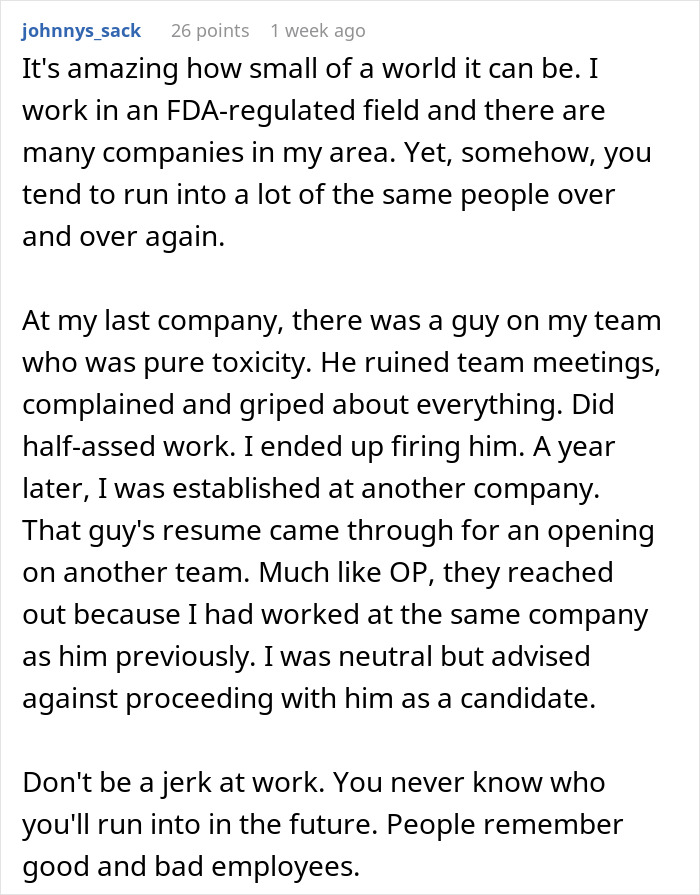Person Gets Petty Revenge On Former Coworkers Who Made Their Life Miserable By Telling The Truth When They Apply At Their New Workplace