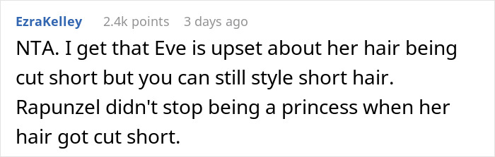 Woman Refuses To Cut Her Hair Short Just Because Her Niece Is Jealous Of It Woman Refuses To Cut Her Hair Short Just Because Her Niece Is Jealous Of It
