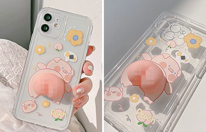 Squeezable Peach Piggy Phone Case