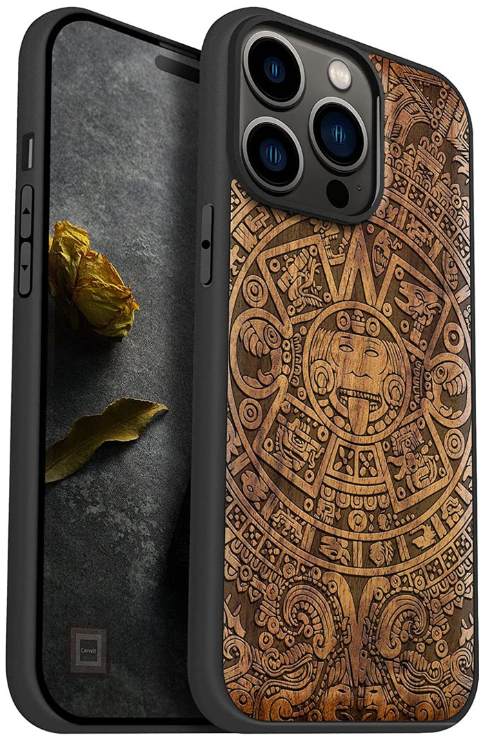 Mayan Symbols Calendar Wooden Phone Case