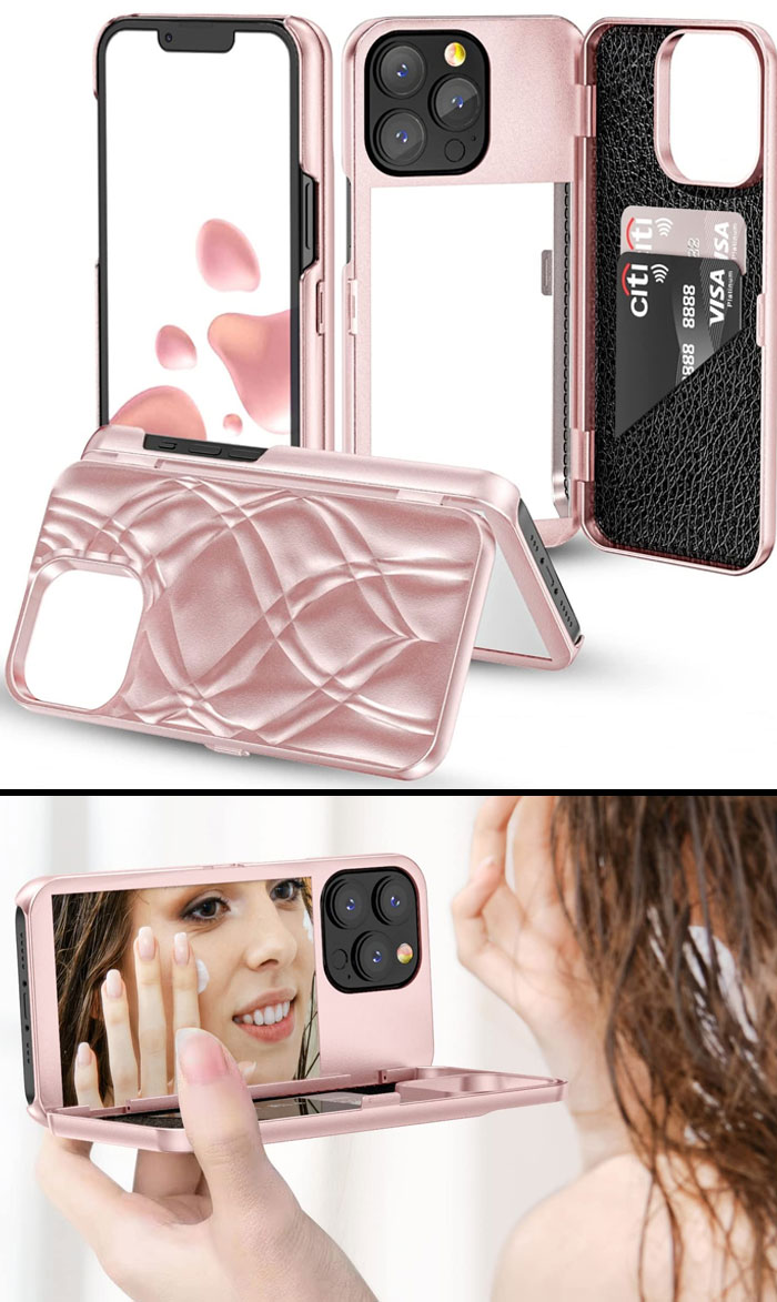 Case With Kickstand And Built-In Mirror