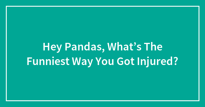Hey Pandas, What’s The Funniest Way You Got Injured? (Closed)