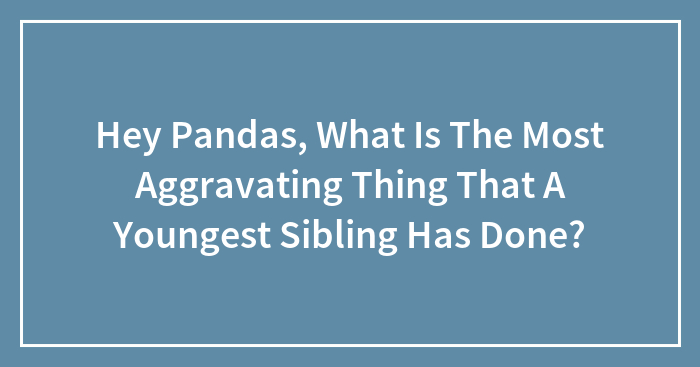 Hey Pandas, What Is The Most Aggravating Thing That A Youngest Sibling Has Done?
