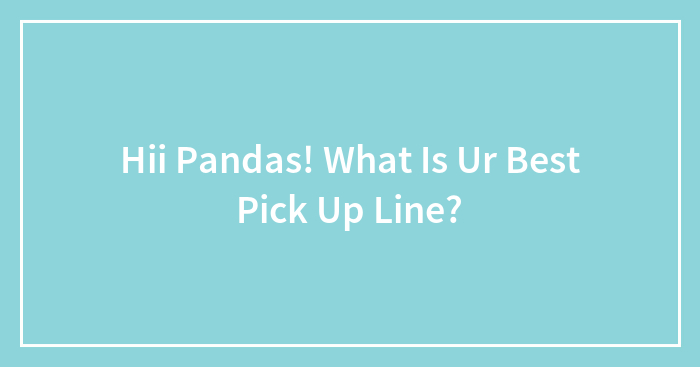 Hii Pandas! What Is Ur Best Pick Up Line?