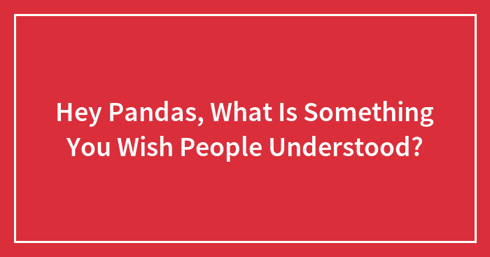 Hey Pandas, What Is Something You Wish People Understood?