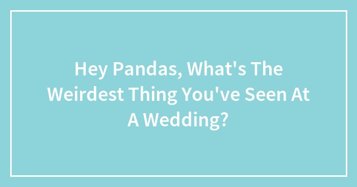 Hey Pandas, What’s The Weirdest Thing You’ve Seen At A Wedding? (Closed)