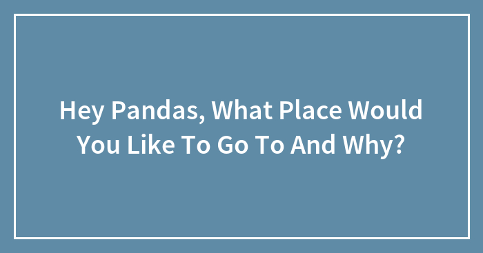 Hey Pandas, What Place Would You Like To Go To And Why? (Closed)