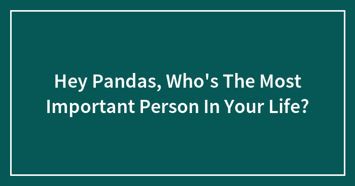 Hey Pandas, Who’s The Most Important Person In Your Life? (Closed)