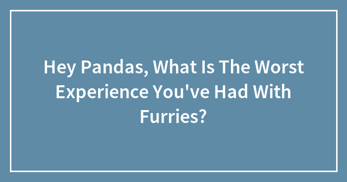 Hey Pandas, What Is The Worst Experience You’ve Had With Furries?
