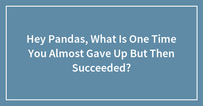 Hey Pandas, What Is One Time You Almost Gave Up But Then Succeeded? (Closed)