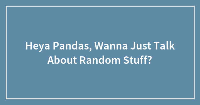 Heya Pandas, Wanna Just Talk About Random Stuff?