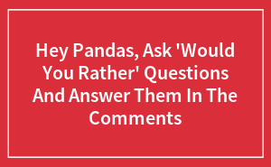 Hey Pandas, Ask 'Would You Rather' Questions And Answer Them In The Comments (Closed)