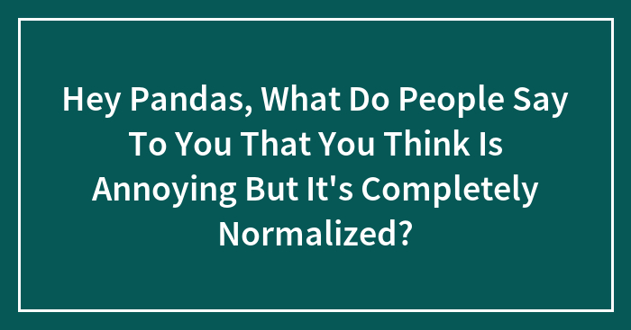 Hey Pandas, What Do People Say To You That You Think Is Annoying But It’s Completely Normalized? (Closed)