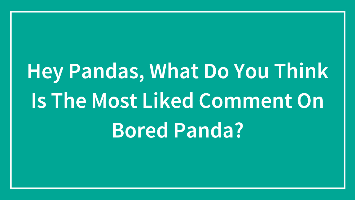 Hey Pandas, What Do You Think Is The Most Liked Comment On Bored Panda?