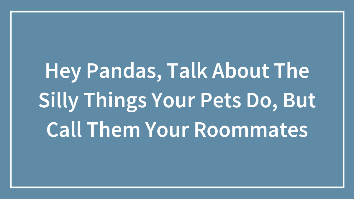 Hey Pandas, Talk About The Silly Things Your Pets Do, But Call Them Your Roommates