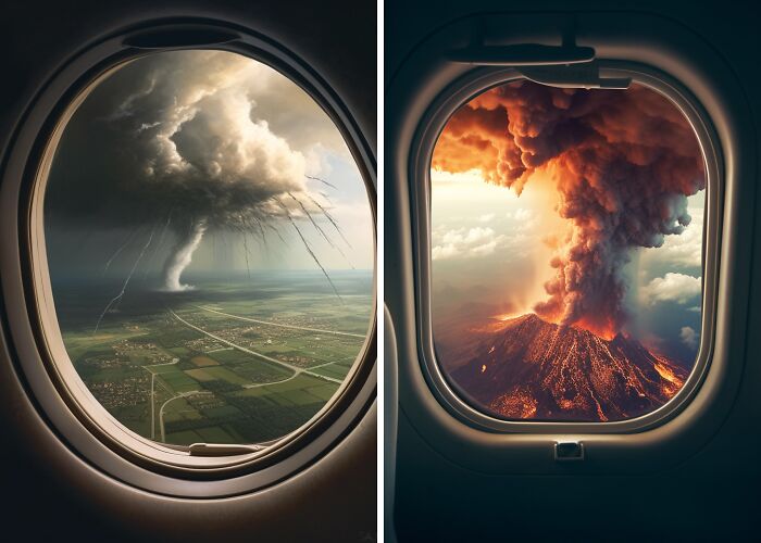 I Generated 10 Images Showing Things You Do Not Want To See When Looking Out Your Aircraft Window