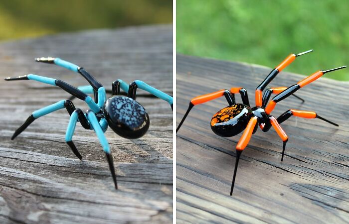 I Create Glass Spider Figurines In Vibrant Colors (7 Pics)