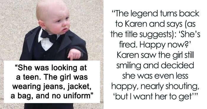 Karen Is Put In Her Place After Mistaking A Random Teenager For An Employee By A Legend Of A Man In A Suit Pretending To Fire The Teen