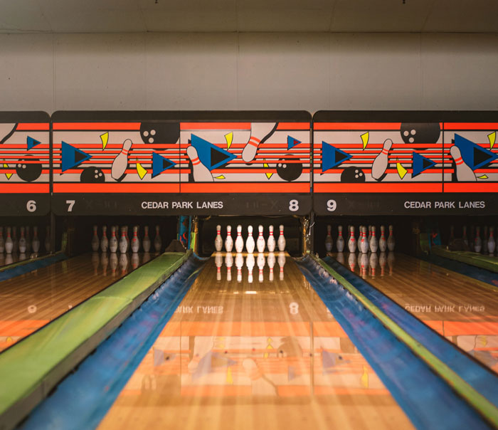 a bowling alley 