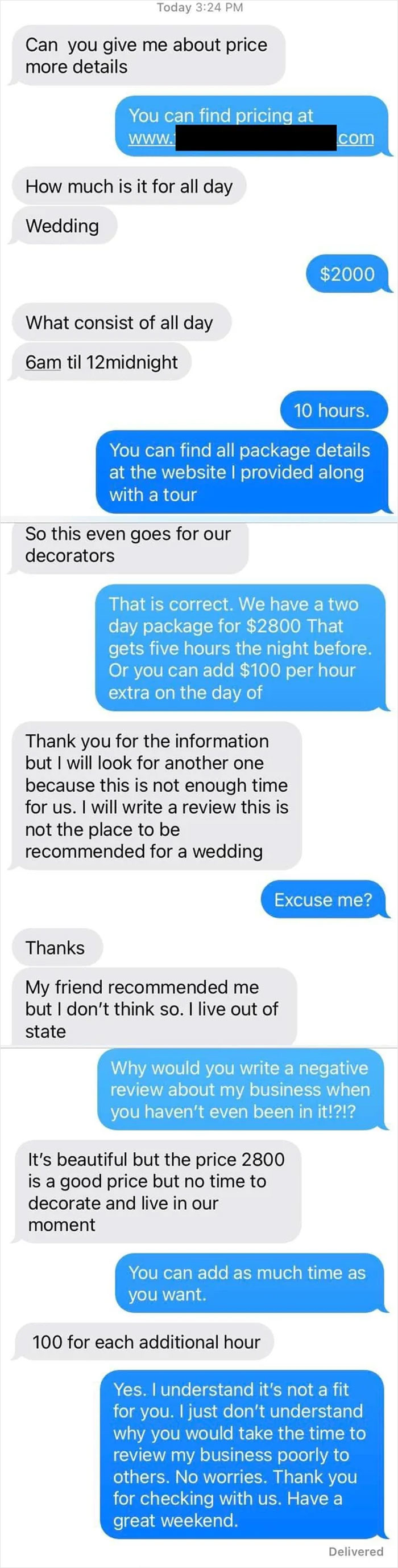 Friend’s Wedding Venue Is “Beautiful” And A “Good Price”