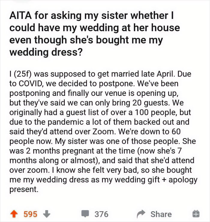 Bridezilla Wants Her Sister's House For Her Wedding!!