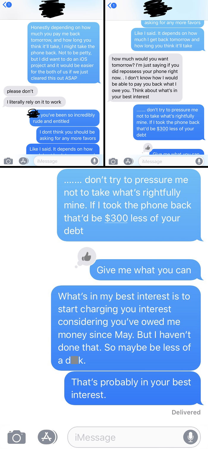 Ex Owes Me $500, Gets Sassy When I Consider Taking My iPhone Back