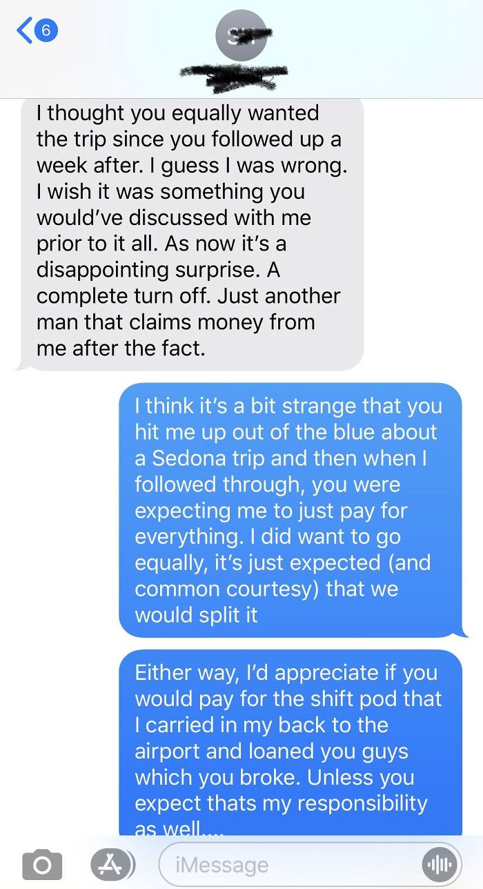 Ex-Girlfriend Hit Me Up Out Of The Blue To Go On A Trip Together Then Refuses To Split When I Paid For Hotel And Car