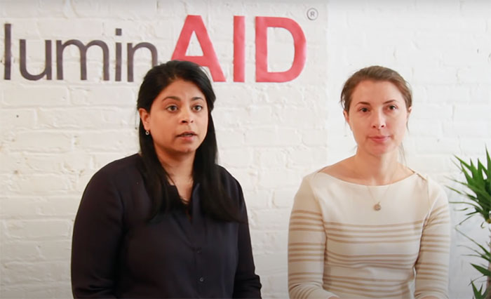 Anna Stork And Andrea Sreshta giving an interview about LuminAID